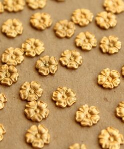 8 pc. Raw Brass Flax Flower: 7.5mm by 8mm - made in USA | RB-663