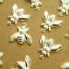 5 pc. Large Silver Plated Brass Bee Charms: 17mm by 17.5mm - made in USA | SI-401
