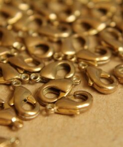 12 pc. Raw Brass Lobster Clasps, 5mm x 10mm | FI-154*