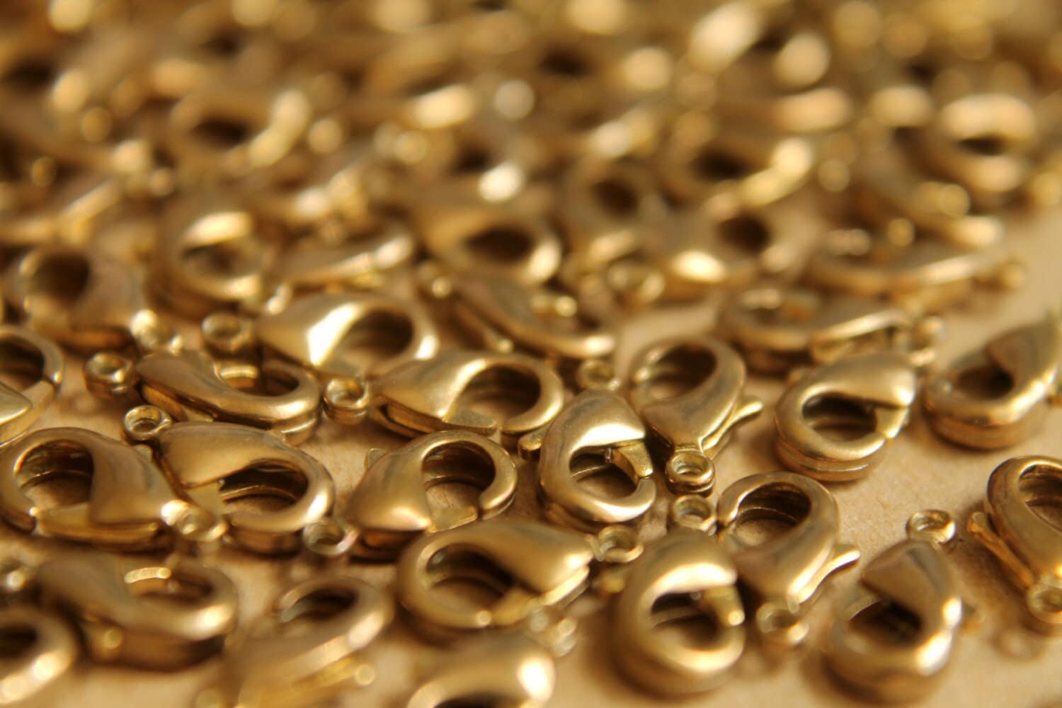12 pc. Raw Brass Lobster Clasps, 5mm x 10mm | FI-154*