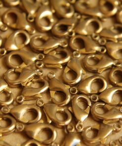 12 pc. Raw Brass Lobster Clasps, 5mm x 10mm | FI-154*