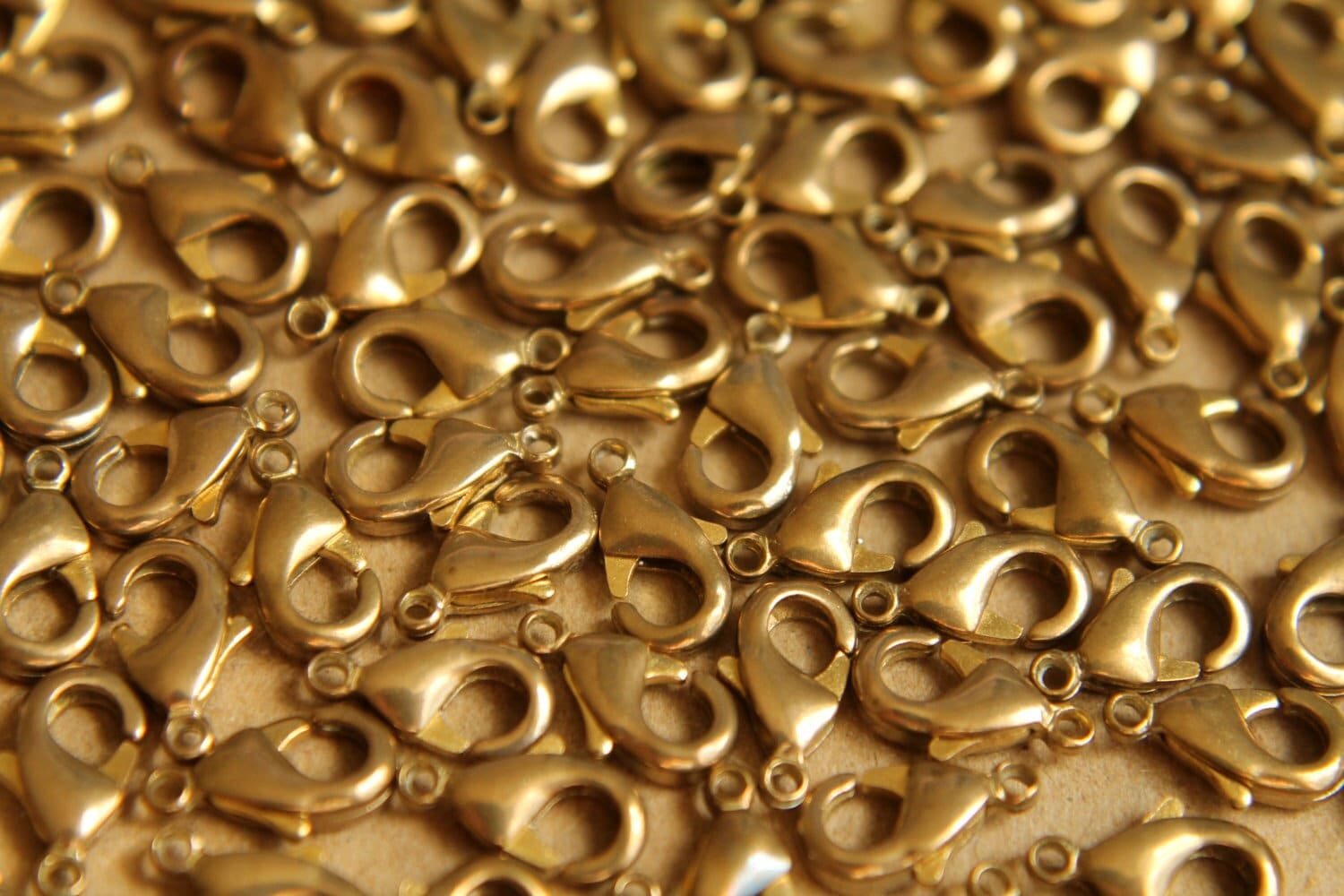 12 pc. Raw Brass Lobster Clasps, 5mm x 10mm | FI-154*