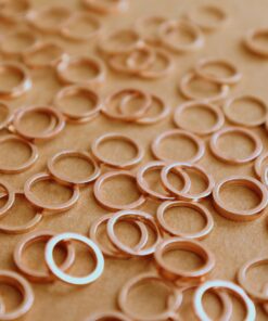 100 pc. Rose Gold Plated Circle Links: 8mm diameter | FI-590