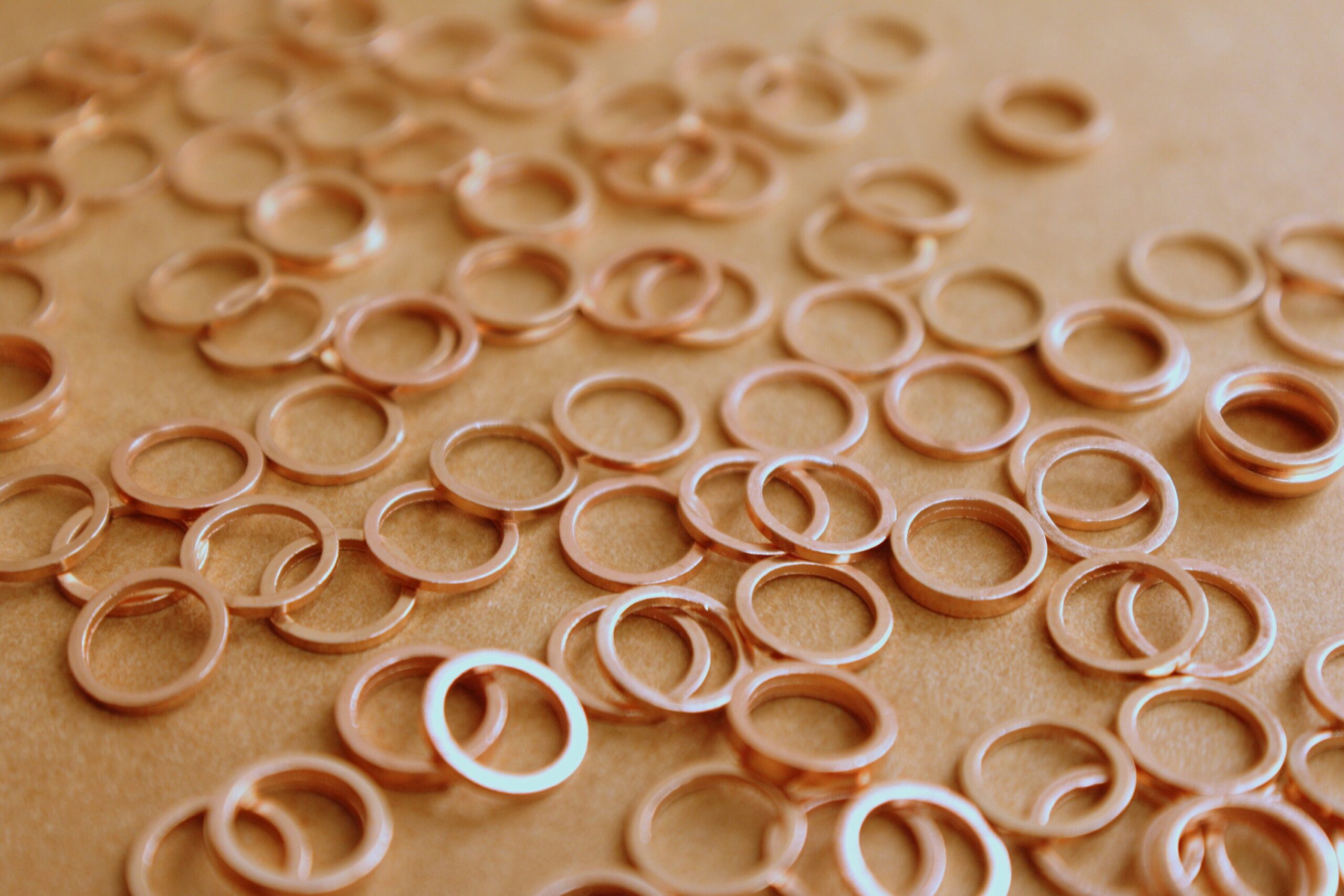 100 pc. Rose Gold Plated Circle Links: 8mm diameter | FI-590