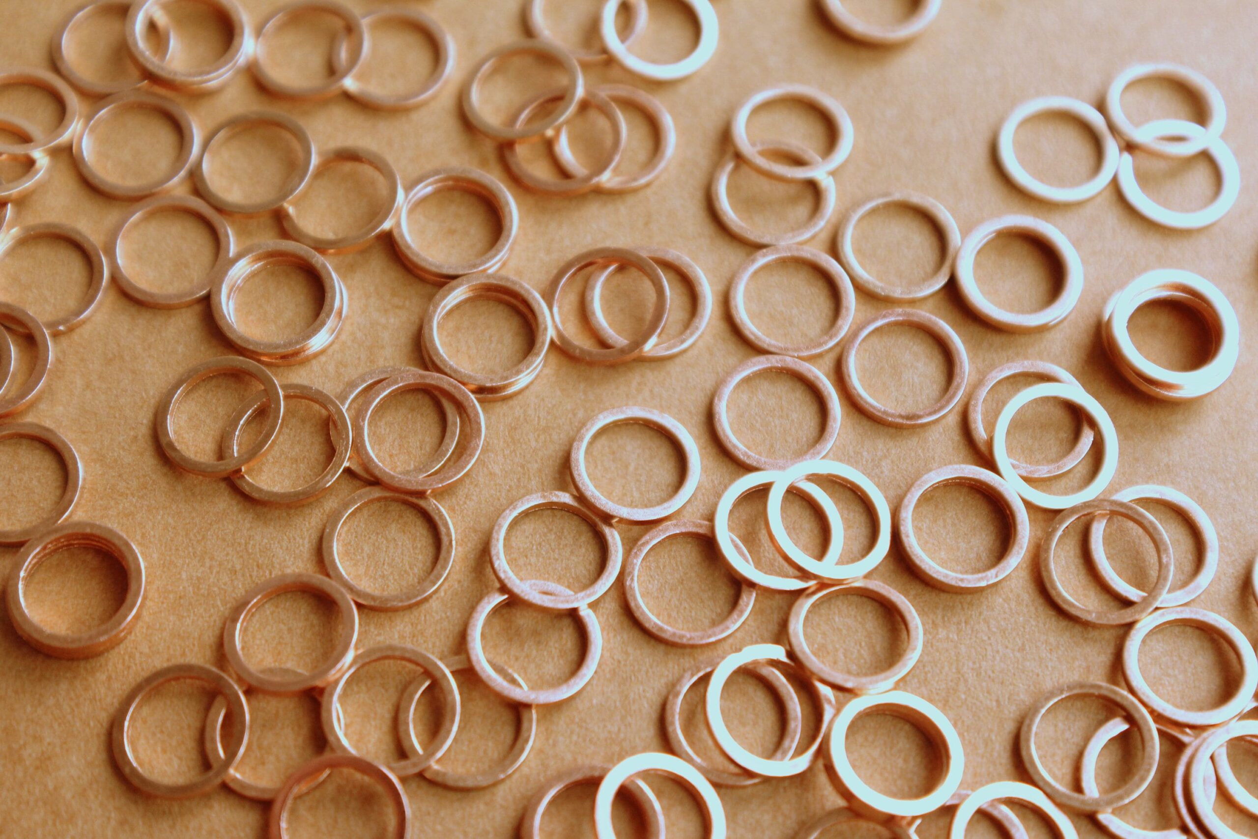 100 pc. Rose Gold Plated Circle Links: 8mm diameter | FI-590