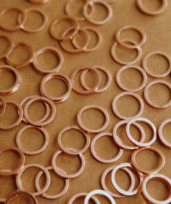 100 pc. Rose Gold Plated Circle Links: 8mm diameter | FI-590