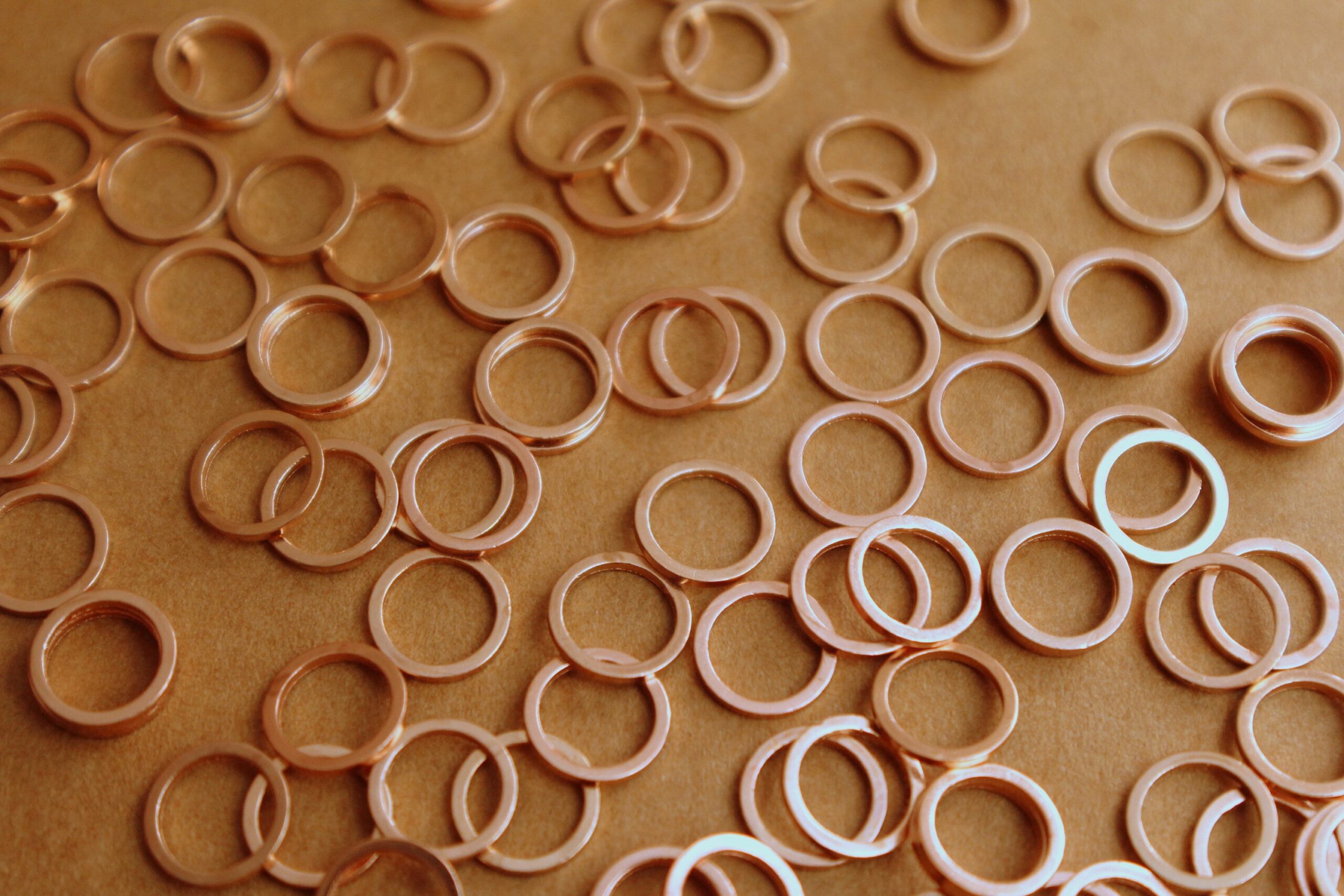 100 pc. Rose Gold Plated Circle Links: 8mm diameter | FI-590