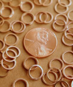 100 pc. Rose Gold Plated Circle Links: 8mm diameter | FI-590