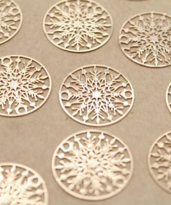 10 pc. Laser Cut Snowflake Charms, Gold Snowflakes, 10mm in diameter | MIS-161**