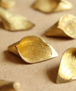 3 pc. Raw Brass Calla Lily Bead Caps : 25mm by 14.5mm by 7mm - made in USA | FI-475