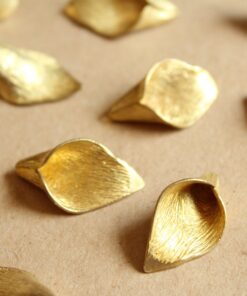 3 pc. Raw Brass Calla Lily Bead Caps : 25mm by 14.5mm by 7mm - made in USA | FI-475