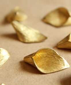 3 pc. Raw Brass Calla Lily Bead Caps : 25mm by 14.5mm by 7mm - made in USA | FI-475