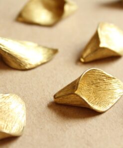 3 pc. Raw Brass Calla Lily Bead Caps : 25mm by 14.5mm by 7mm - made in USA | FI-475