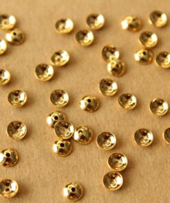 50 pc. Gold Plated Stainless Steel Bead Caps, 4mm | FI-648