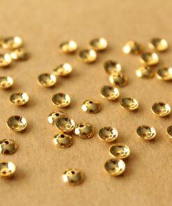 50 pc. Gold Plated Stainless Steel Bead Caps, 4mm | FI-648