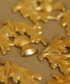 1 pc. Large Raw Brass Scottish Thistle Stamping: 30mm by 31mm - made in USA | RB-267