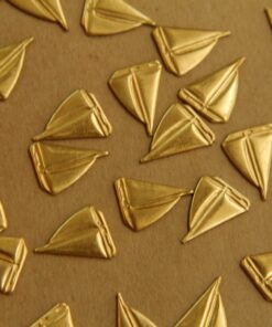 14 pc. Small Raw Brass Sailboat Stampings: 13mm by 10mm - Made in USA | RB-419