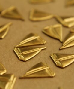 14 pc. Small Raw Brass Sailboat Stampings: 13mm by 10mm - Made in USA | RB-419