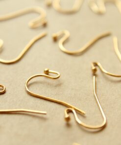 50 pc. Gold Plated Ball End Earwires 22mm long | FI-198