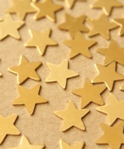 16 pc. Small Raw Brass Stars: 10mm by 10mm - made in USA | RB-619