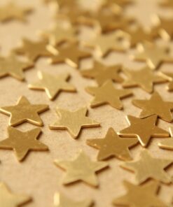 16 pc. Small Raw Brass Stars: 10mm by 10mm - made in USA | RB-619