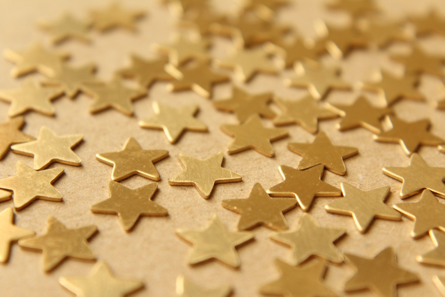 16 pc. Small Raw Brass Stars: 10mm by 10mm - made in USA | RB-619