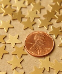 16 pc. Small Raw Brass Stars: 10mm by 10mm - made in USA | RB-619