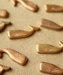 2 pc. Raw Brass Sperm Whale Stampings: 20mm by 9mm - made in USA | RB-712