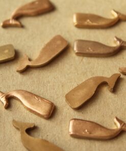 2 pc. Raw Brass Sperm Whale Stampings: 20mm by 9mm - made in USA | RB-712