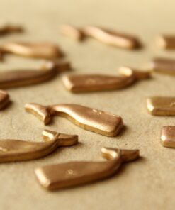 2 pc. Raw Brass Sperm Whale Stampings: 20mm by 9mm - made in USA | RB-712