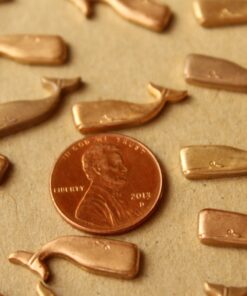 2 pc. Raw Brass Sperm Whale Stampings: 20mm by 9mm - made in USA | RB-712