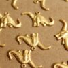 4 pc. Raw Brass Brontosaurus Charms: 25mm by 14mm - made in USA | RB-856