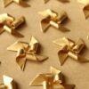 2 pc. Raw Brass Pinwheels: 27mm by 27mm - made in USA | RB-701