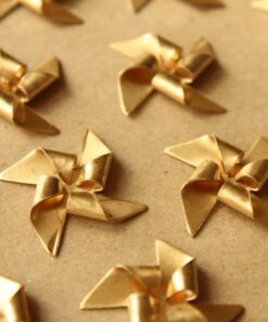 2 pc. Raw Brass Pinwheels: 27mm by 27mm - made in USA | RB-701