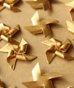2 pc. Raw Brass Pinwheels: 27mm by 27mm - made in USA | RB-701