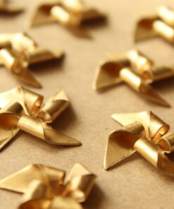 2 pc. Raw Brass Pinwheels: 27mm by 27mm - made in USA | RB-701
