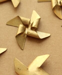 1 pc. Raw Brass Pinwheel: 38mm by 38mm - made in USA | RB-1187