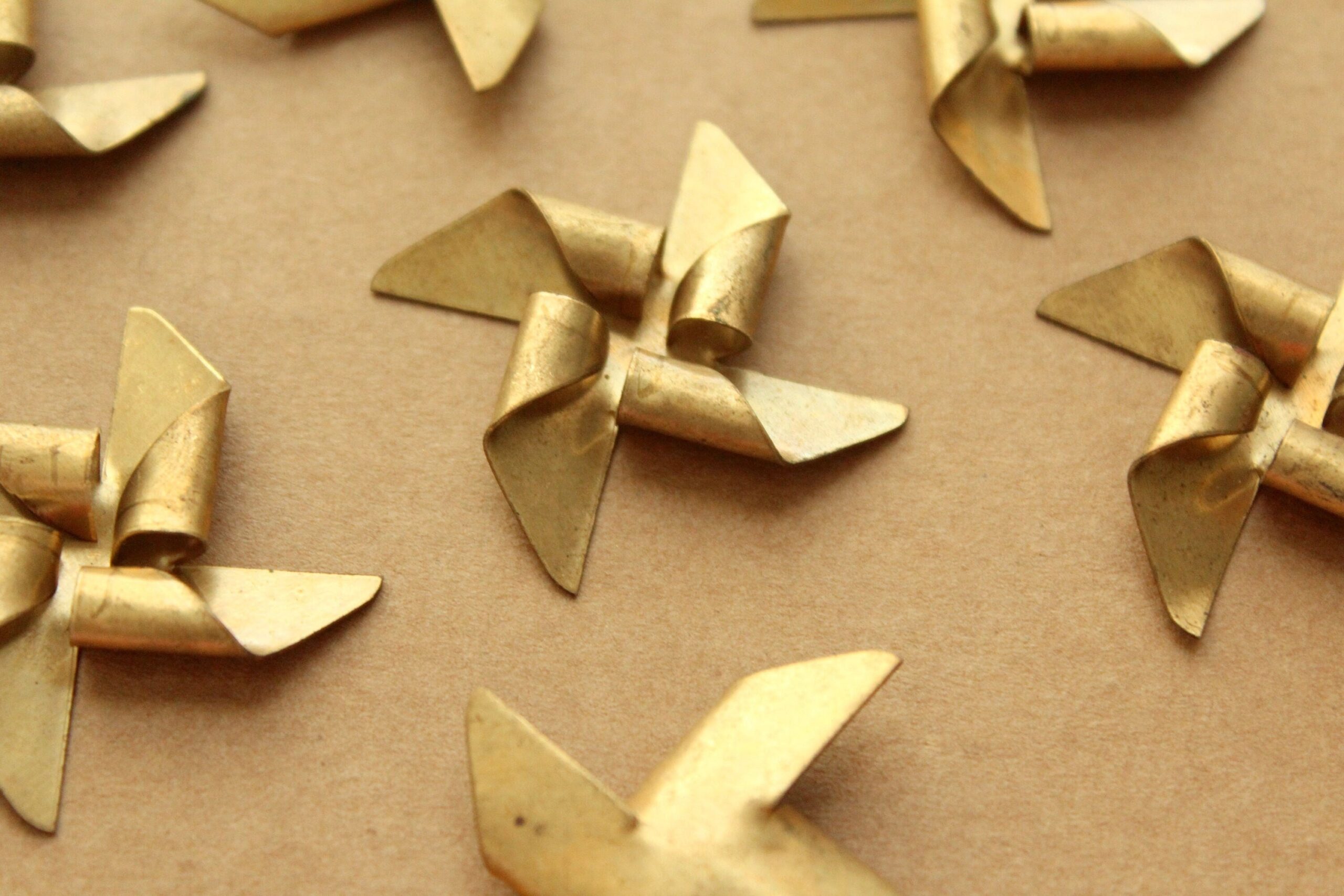 1 pc. Raw Brass Pinwheel: 38mm by 38mm - made in USA | RB-1187