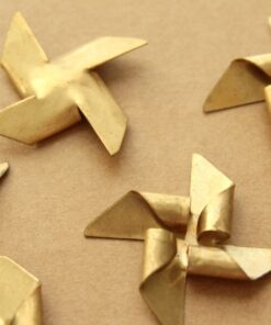 1 pc. Raw Brass Pinwheel: 38mm by 38mm - made in USA | RB-1187