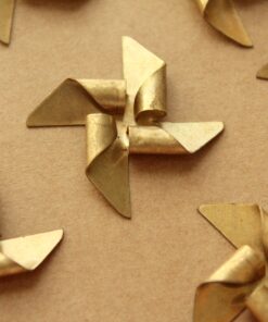 1 pc. Raw Brass Pinwheel: 38mm by 38mm - made in USA | RB-1187