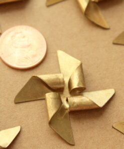 1 pc. Raw Brass Pinwheel: 38mm by 38mm - made in USA | RB-1187