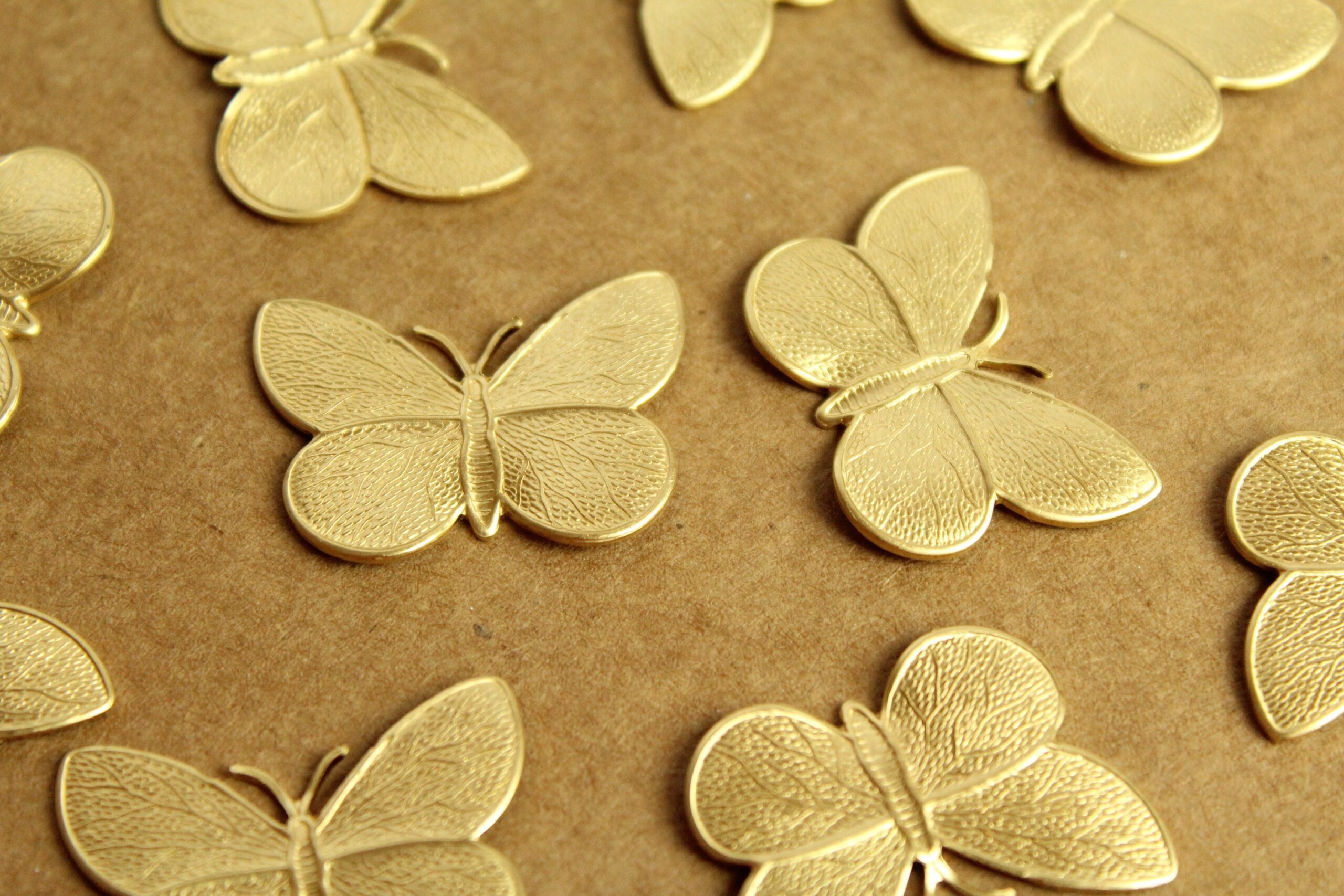 2 pc. Raw Brass Butterfly Stamping: 29.5mm by 21mm - made in USA | RB-1248