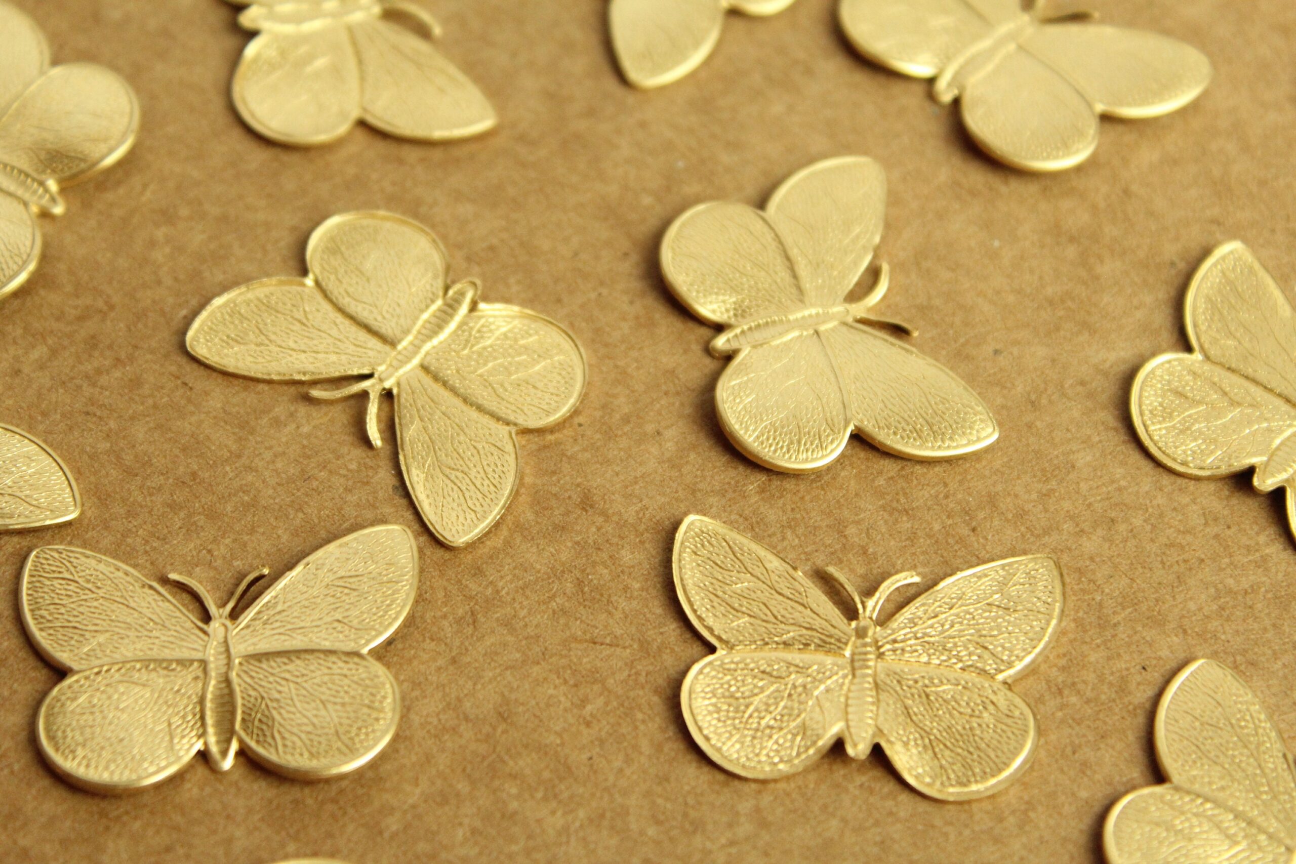 2 pc. Raw Brass Butterfly Stamping: 29.5mm by 21mm - made in USA | RB-1248