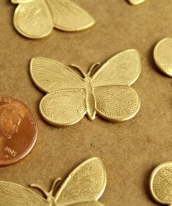2 pc. Raw Brass Butterfly Stamping: 29.5mm by 21mm - made in USA | RB-1248
