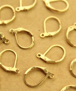 50 pc. Raw Brass Leverback Earwires 10mm by 15mm | FI-527