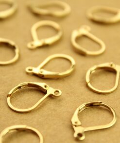 50 pc. Raw Brass Leverback Earwires 10mm by 15mm | FI-527