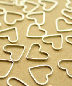 50 pc. Silver Plated Heart Links: 16mm by 11mm | FI-600