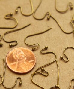 50 pc. Antique Bronze Ball End Earwires 22mm long | FI-204