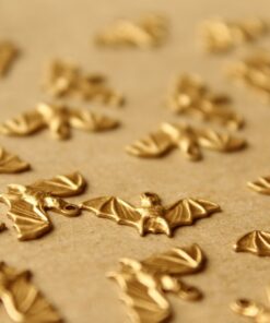6 pc. Raw Brass Bat Charms: 19mm by 12.5mm - made in USA | RB-710