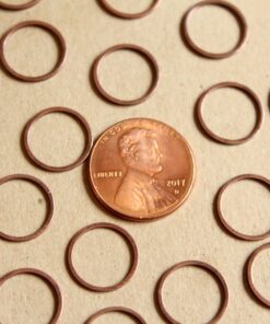 100 pc. Antique Copper Plated Circle Links: 12mm diameter | FI-470